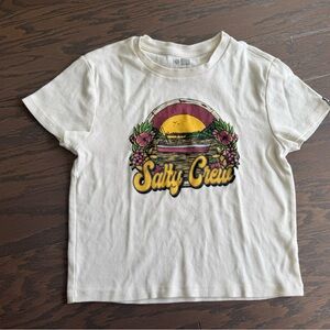 Salty Crew On Vacation Baby Tee Juniors Teens T Shirt crop Small